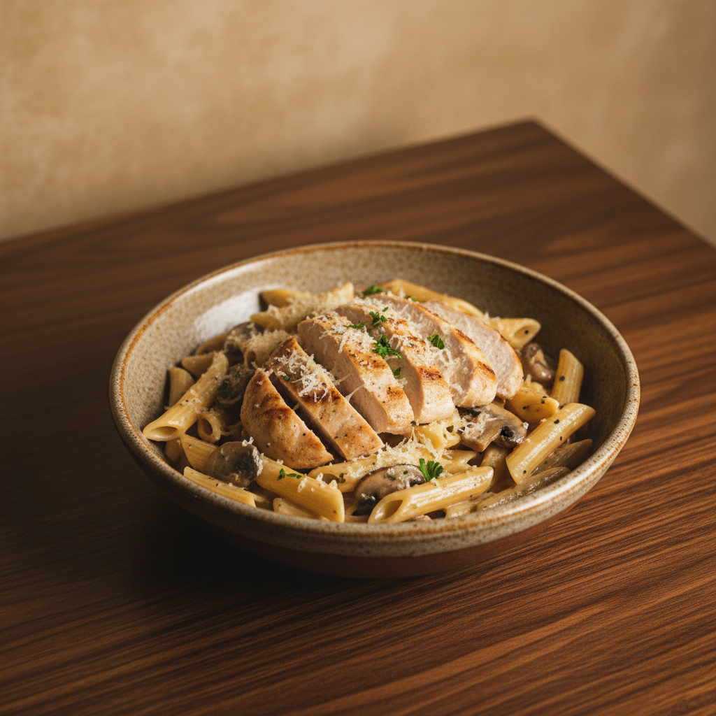Penne Pollo Funghi